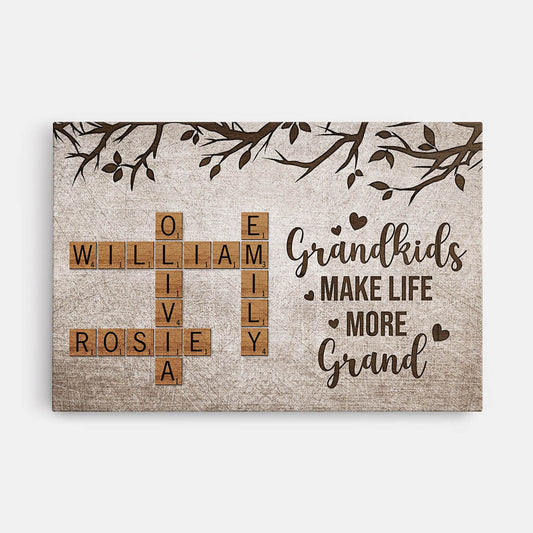 3323CUS1 personalized grandkids make life more grand  personalized gifts for grandparents