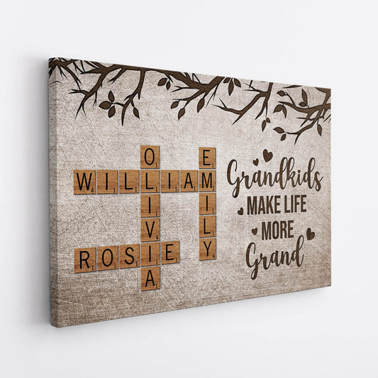 3323CUS2 personalized grandkids make life more grand  personalized gifts for grandparents