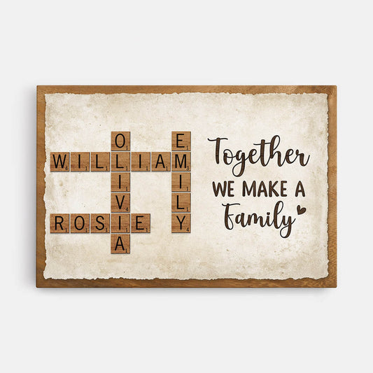 3368CUS1 personalized together we make a family crossword canvas  personalized gift for family