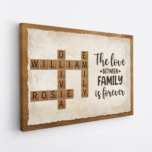3368CUS2 personalized together we make a family crossword canvas  personalized gift for family