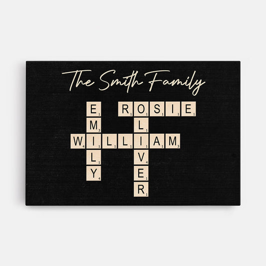3370CUS1 the family crossword canvas  custom gifts for family
