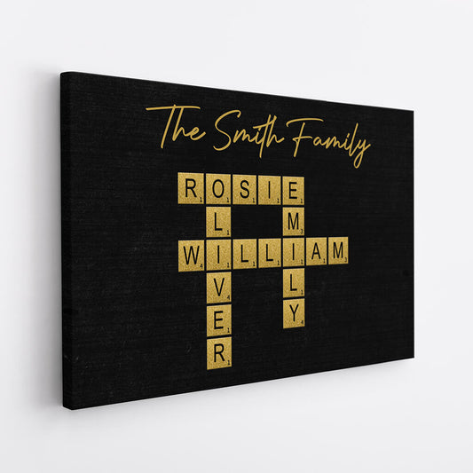 3370CUS2 the family crossword canvas  custom gifts for family