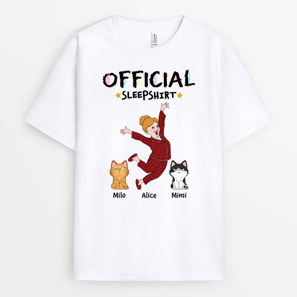 3406AUS1 Personalized Official Sleepshirt For Cat Mom