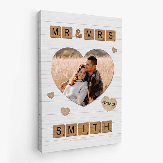 3494CUS2 mr mrs smith canvas  personalized gifts for couple