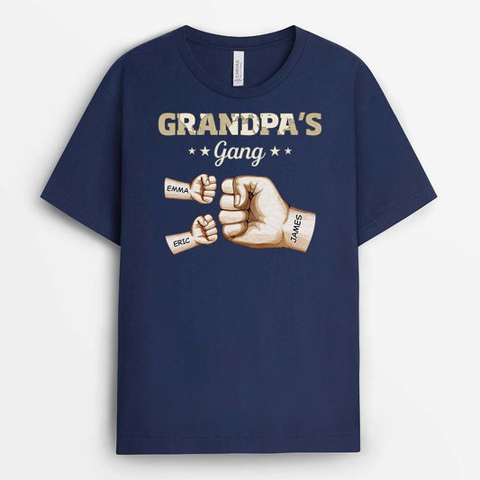 3508AUS2 daddys gang watercolour fist bump  personalized t shirt for dad Copy