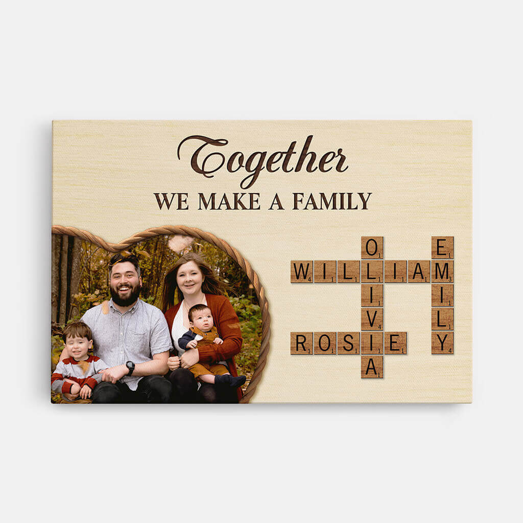 3575CUS1 together we make a family photo crossword canvas personalized family gifts