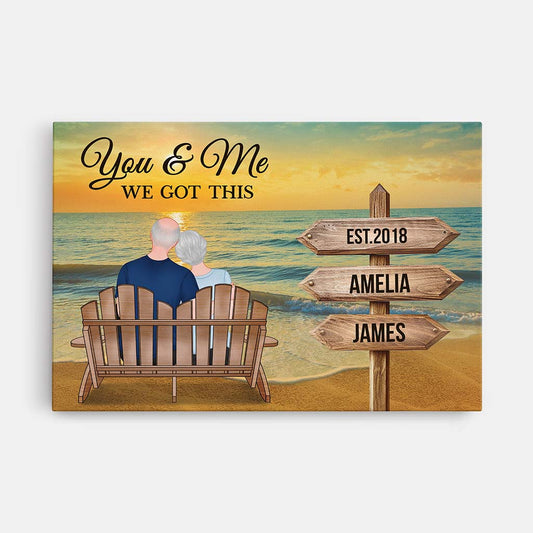 3676CUS1 you me we got this canvas  personalized couple gifts