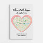 3681CUS1 where it all began map canvas  customized presents for couple