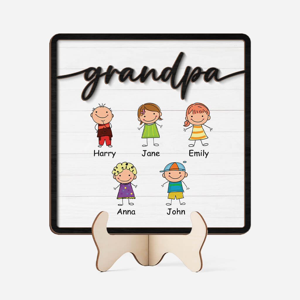 3770QUS1 grandpa daddy kids wooden plaque personalized gifts for grandpa 3770Q5I5B