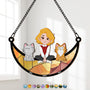 3795UUS1 girl and cat sitting on the moon window hanging suncatcher ornament   personalized gifts for cat lovers 3795U5H0D