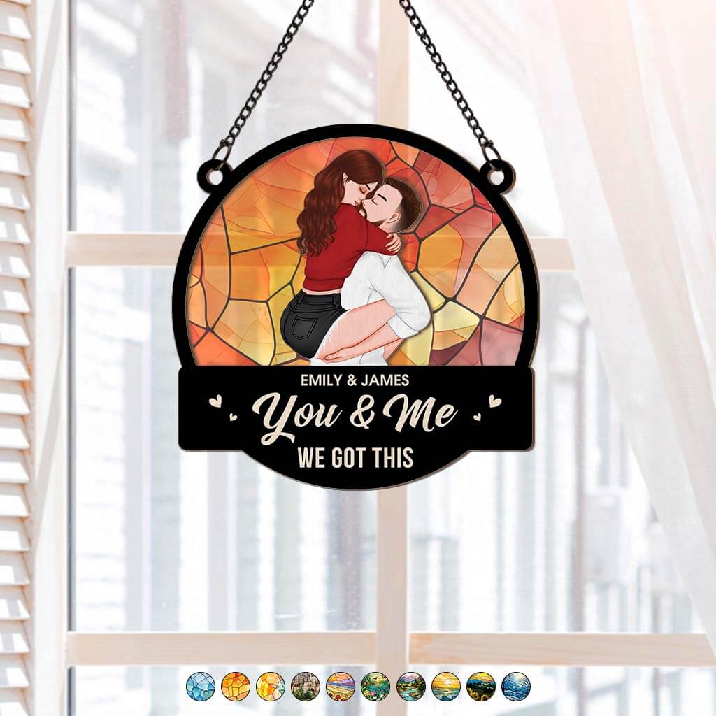 3797UUS2 you me we got this personalized window hanging suncatcher ornament for couple 3797U5E7G