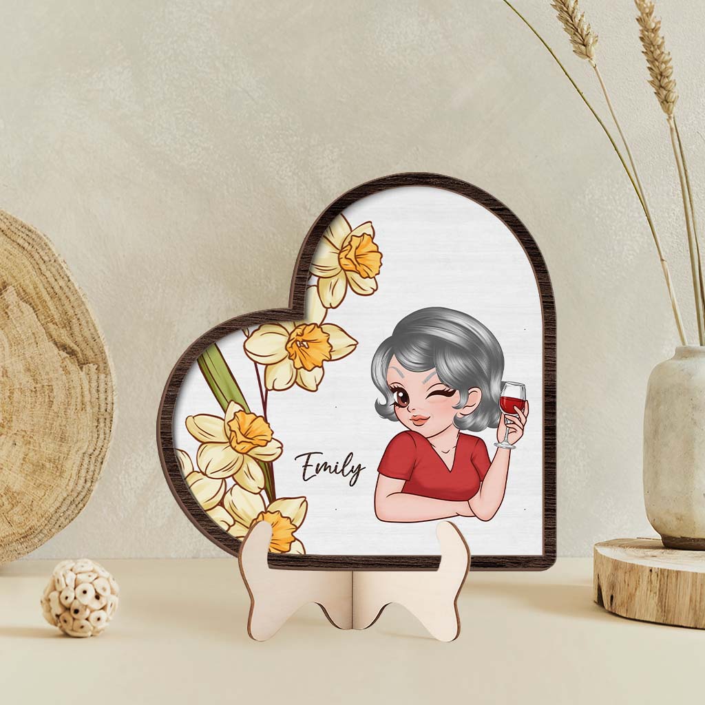3798QUS2 girl flower wooden plaque personalized gifts for her 3798Q5L7A