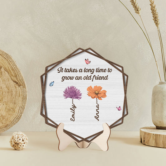 3806QUS2 it takes a long time to grow an old friend  personalized wooden plaque for friends 3806Q3I5F