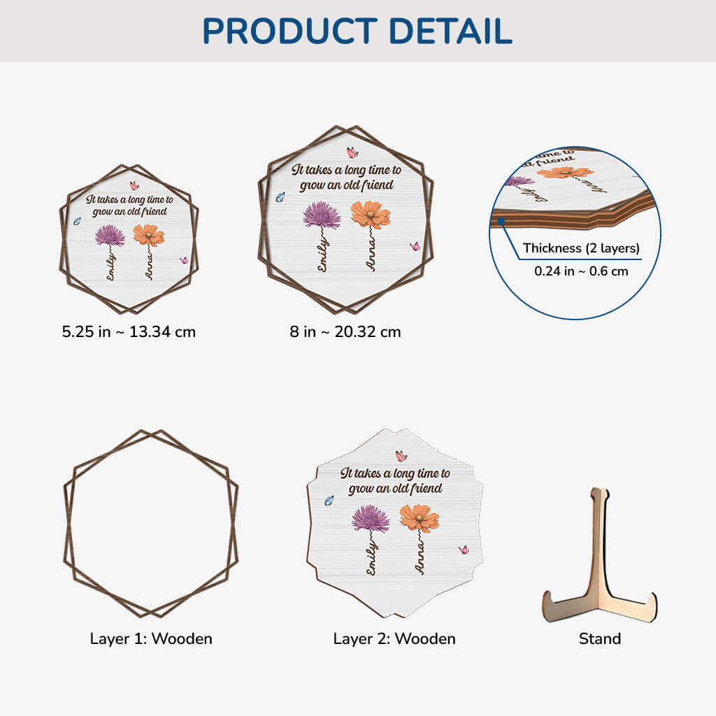 3806QUS3 it takes a long time to grow an old friend personalized wooden plaque for friends 3806Q3I5F