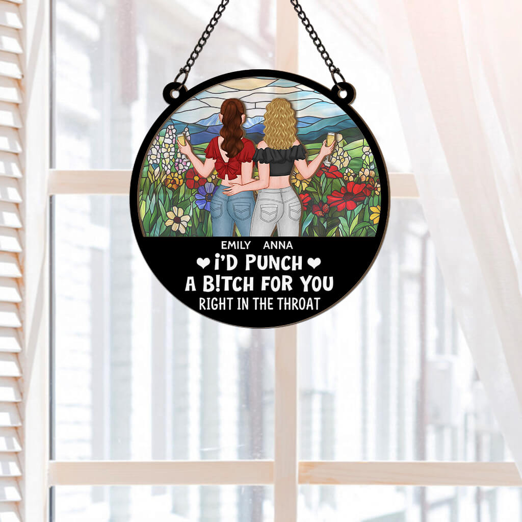 3810UUS2 id punch a btch for you personalized window hanging suncatcher ornament customized gifts for best friends 3810U3H8F