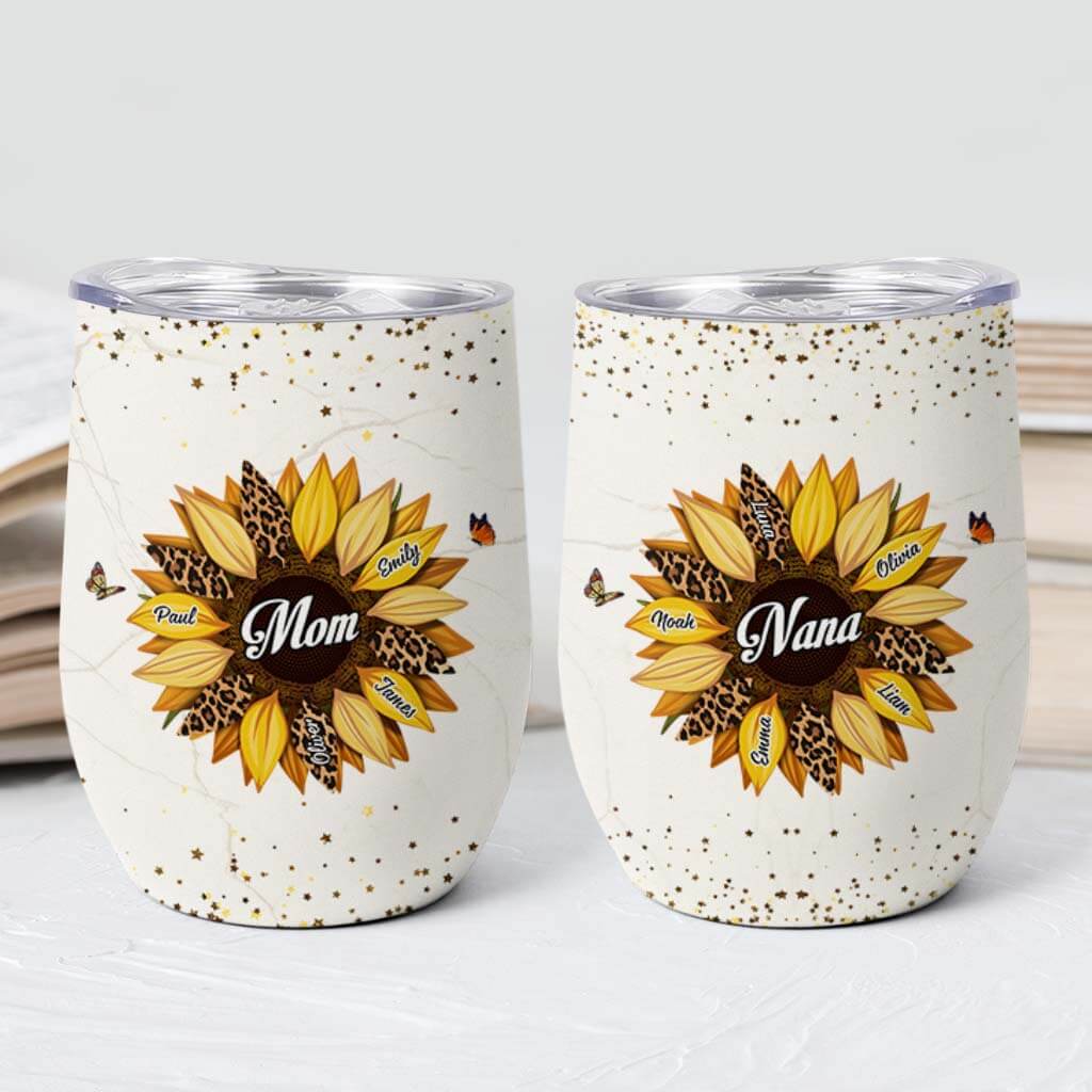 3827TUS2 personalized wine tumbler sunflower gifts for nana mom 3827T5E3A