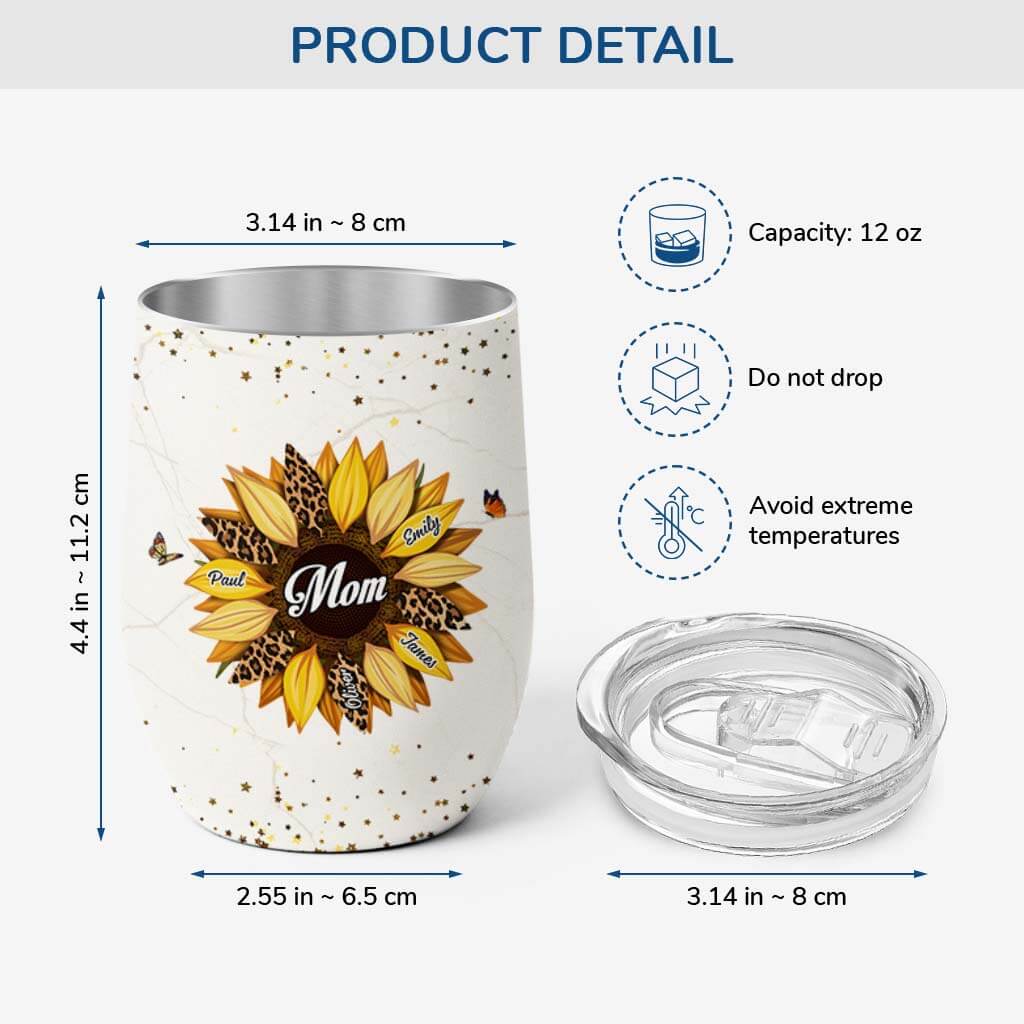 3827TUS3 personalized wine tumbler sunflower gifts for nana mom 3827T5E3A