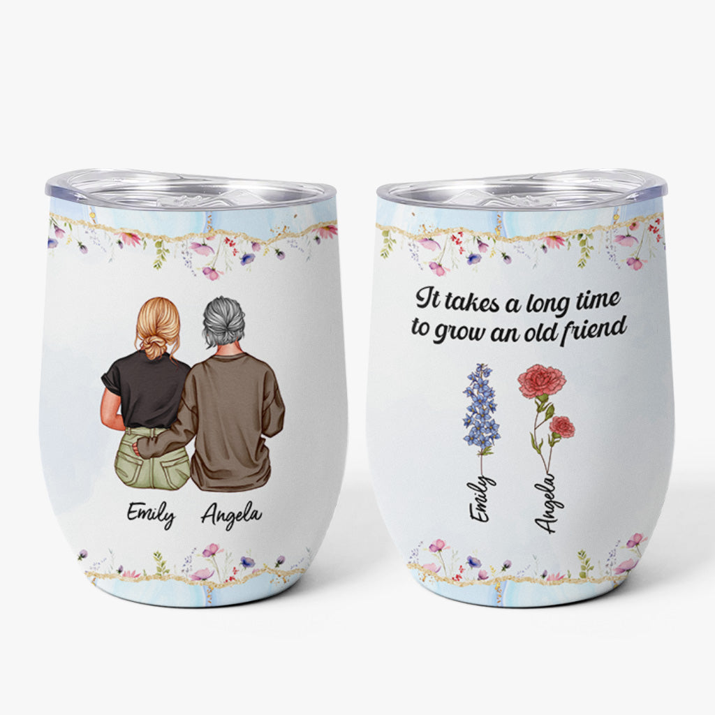 3842TUS1 custom wine tumbler it takes a long time to grow an old friend 3842T3NL5G_46b05c2a 4413 4611 ba1f 83d0f9bb845f
