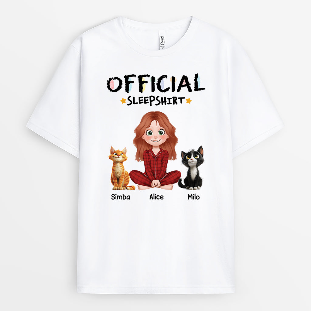 3939AUS1 personalized cat sleep shirt custom cat shirts for women 3939A9T0D