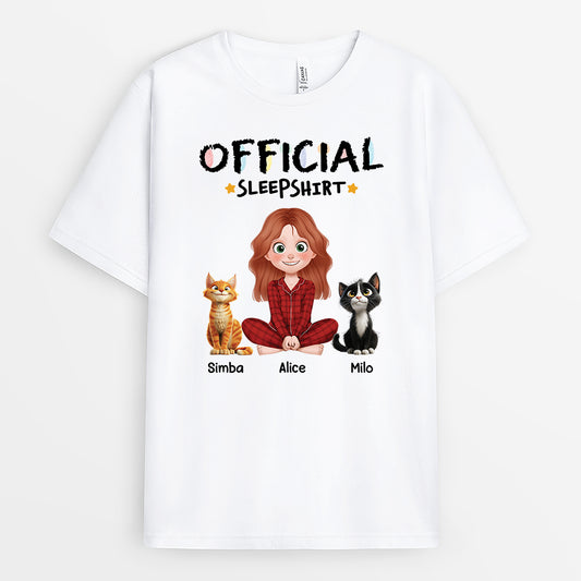 3939AUS1 personalized cat sleep shirt custom cat shirts for women 3939A9T0D