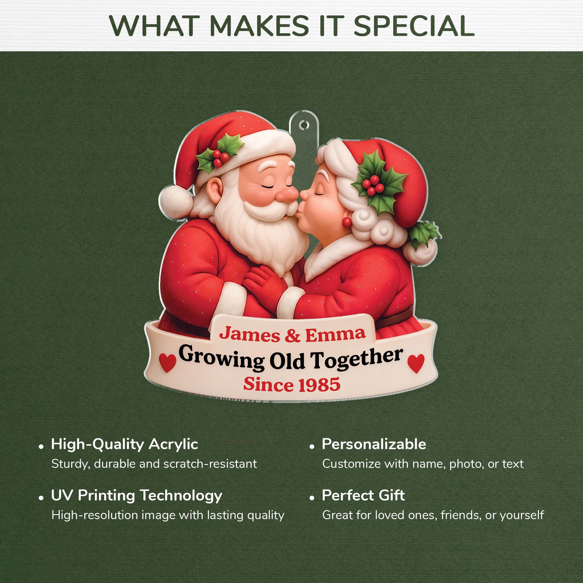 5636OUS4 3d printing effect personalized couple gifts acrylic santa ornaments 5636OKTZG