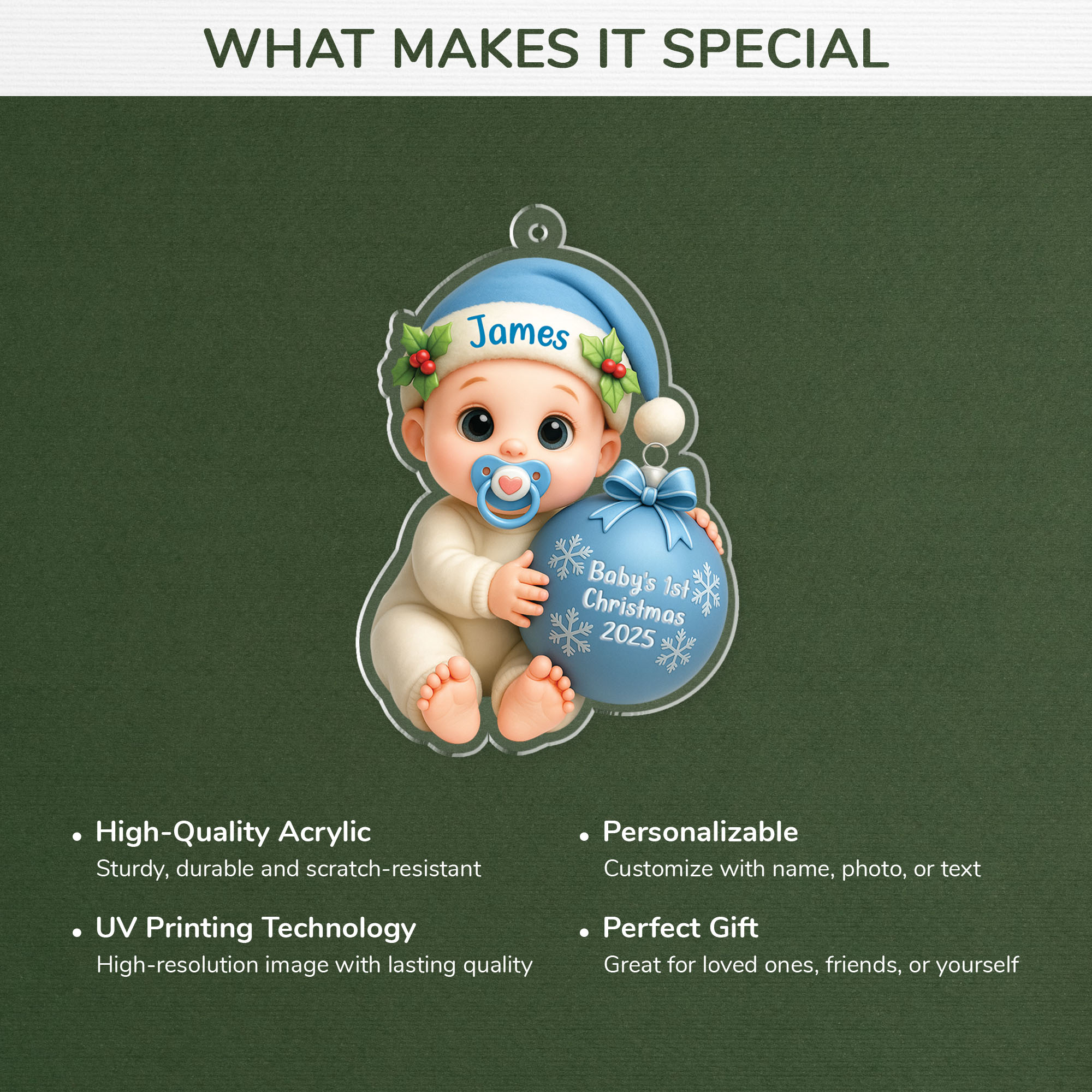 5984OUS4 3d printing effect babys 1st christmas gifts custom acrylic ornaments 5984OKTQK