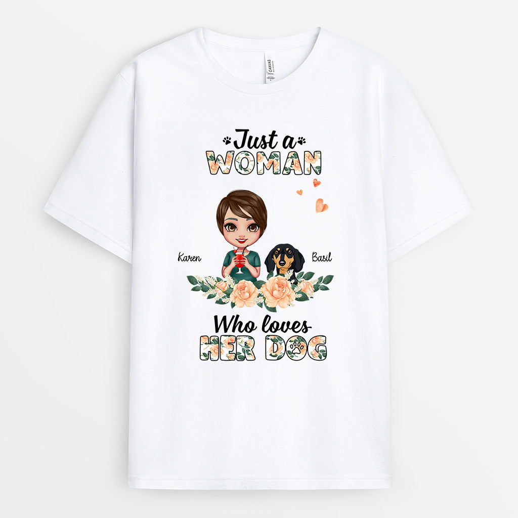 0169AUS1 Personalized T shirts presents Girl Dog Lovers