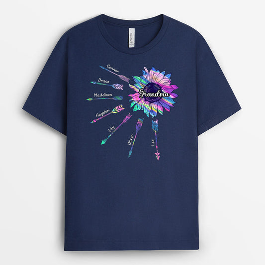 0171AUS1 Personalized T shirts gifts Sunflower Grandma Mom Butterfly