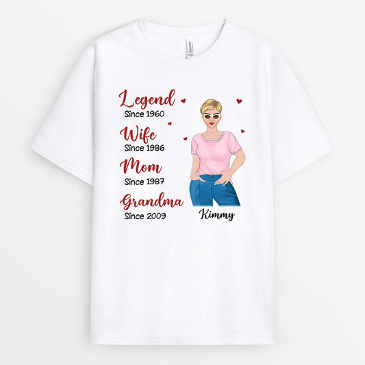 0198AUS1 Personalized T shirts presents Woman Grandma Mom Text
