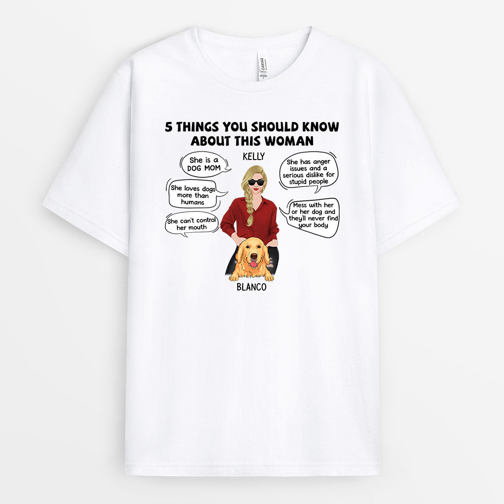 0226A227CUS2 Personalized T shirts presents Woman Dog Lovers Text