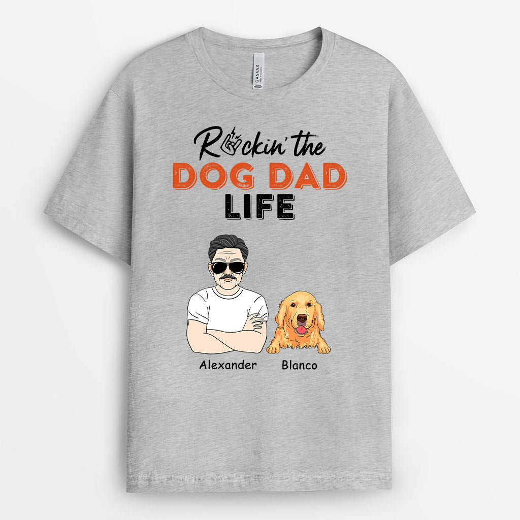 0252A208CUS2 Personalized T shirts Man Grandpa Dad Dog