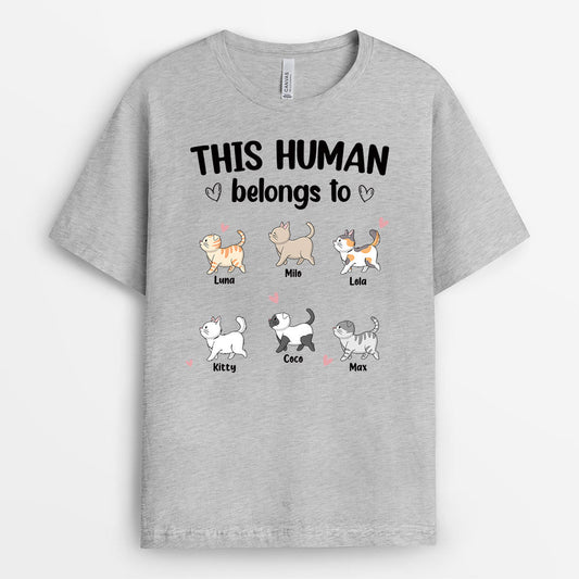 0304A168DUS2 Personalized T shirts gifts Cat Lovers Text