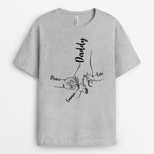 0321A908BUS1 Personalized T shirts gifts Hand Grandpa Dad Finger