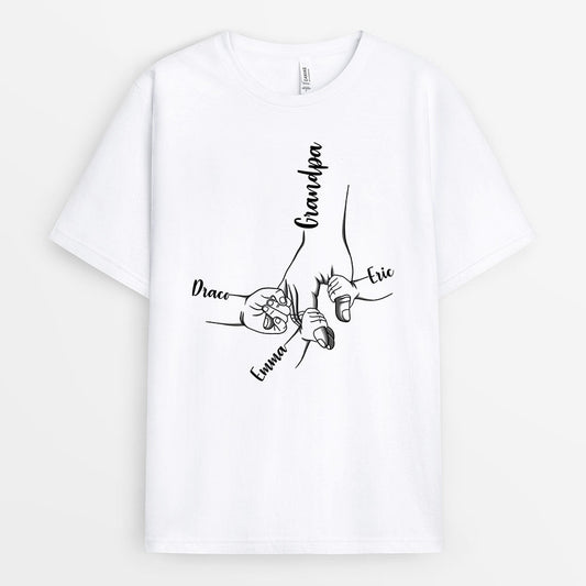 0321A908BUS2 Customized T shirts gifts Hand Grandpa Dad Finger