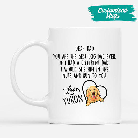 0338M950CUS2 Personalized Mug Presents Dog Grandpa Dad Text