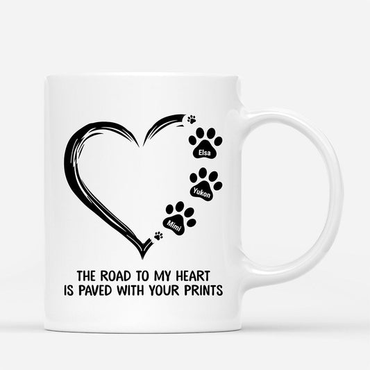 0362M257CUS1 Customized Mug Gifts Pawprints Dog Lovers Heart