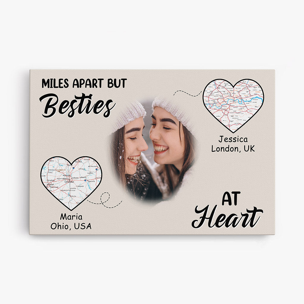 0372C150FUS1 Personalized Canvas Gifts Besties Heart Map