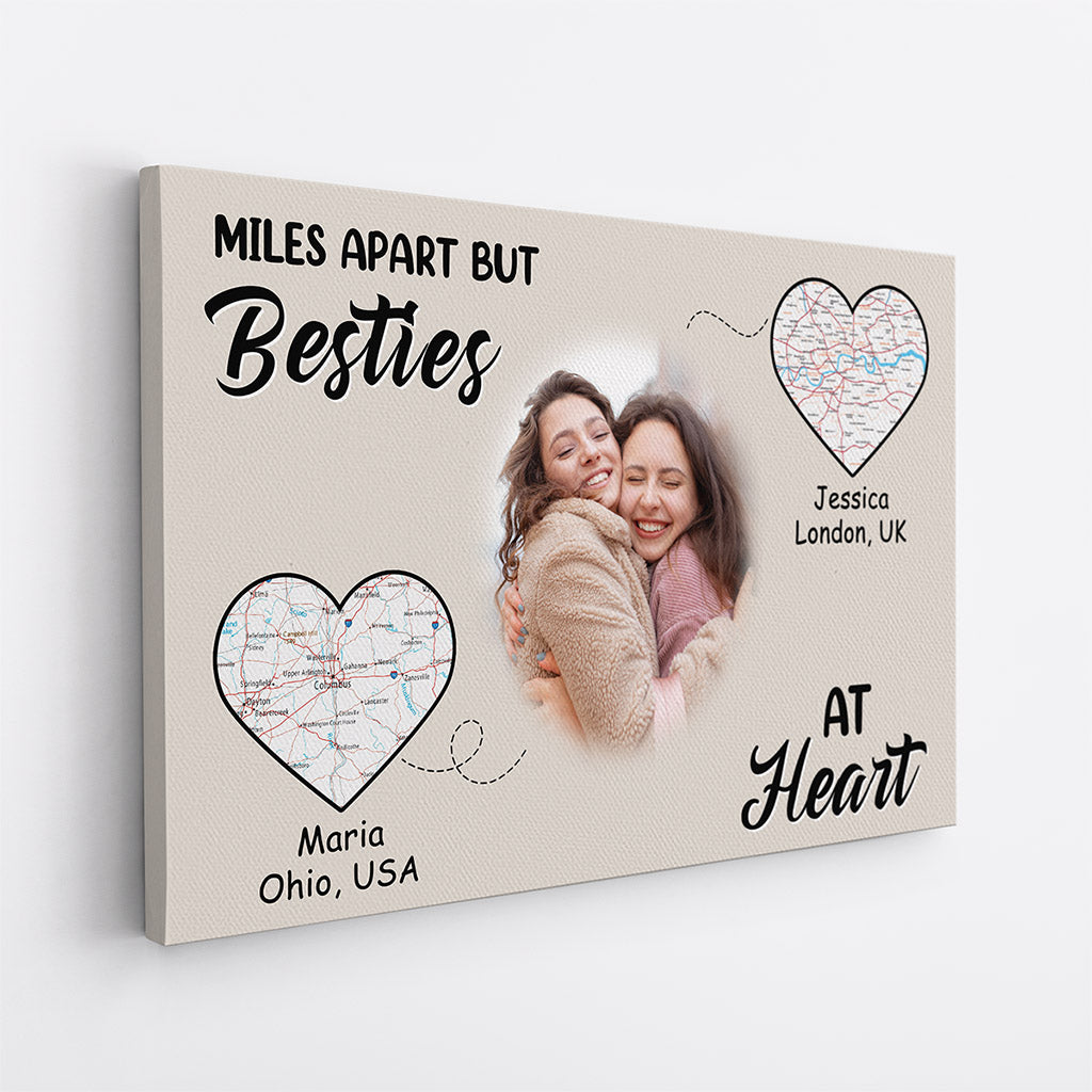 0372C150FUS2 Customized Canvas Presents Besties Heart Map