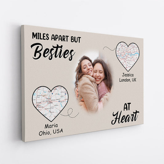 0372C150FUS2 Customized Canvas Presents Besties Heart Map