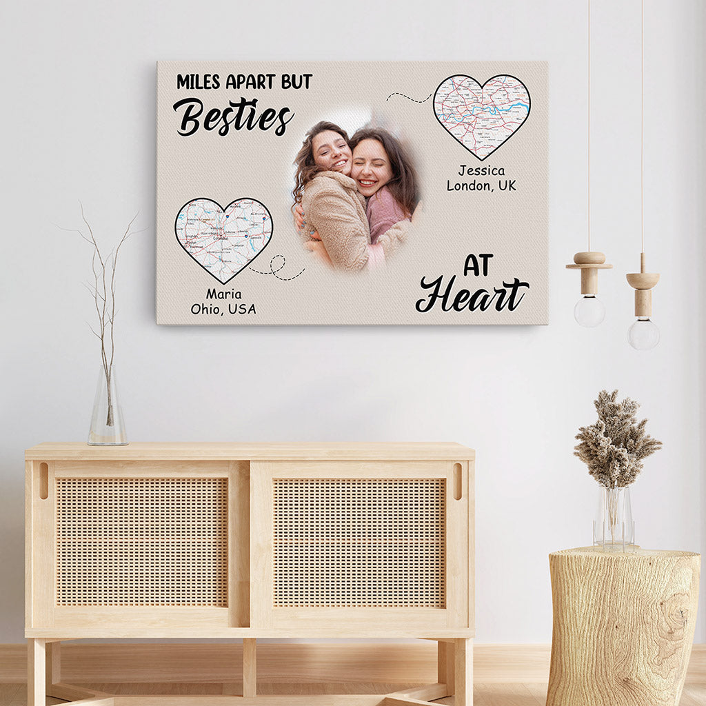 0372C150FUS3 Personalized Canvas Gifts Besties Heart Map
