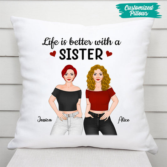 0382P207EUS2 Customized Pillows Presents Woman Besties Text