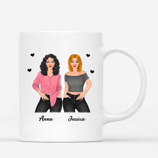 0388M147FUS1 Personalized Mug Gifts Besties Heart
