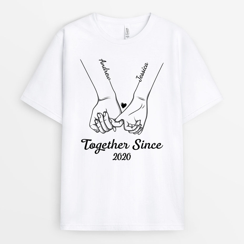 0415A207GUS1 Customized T shirts Gifts Hand Couples Lovers Heart