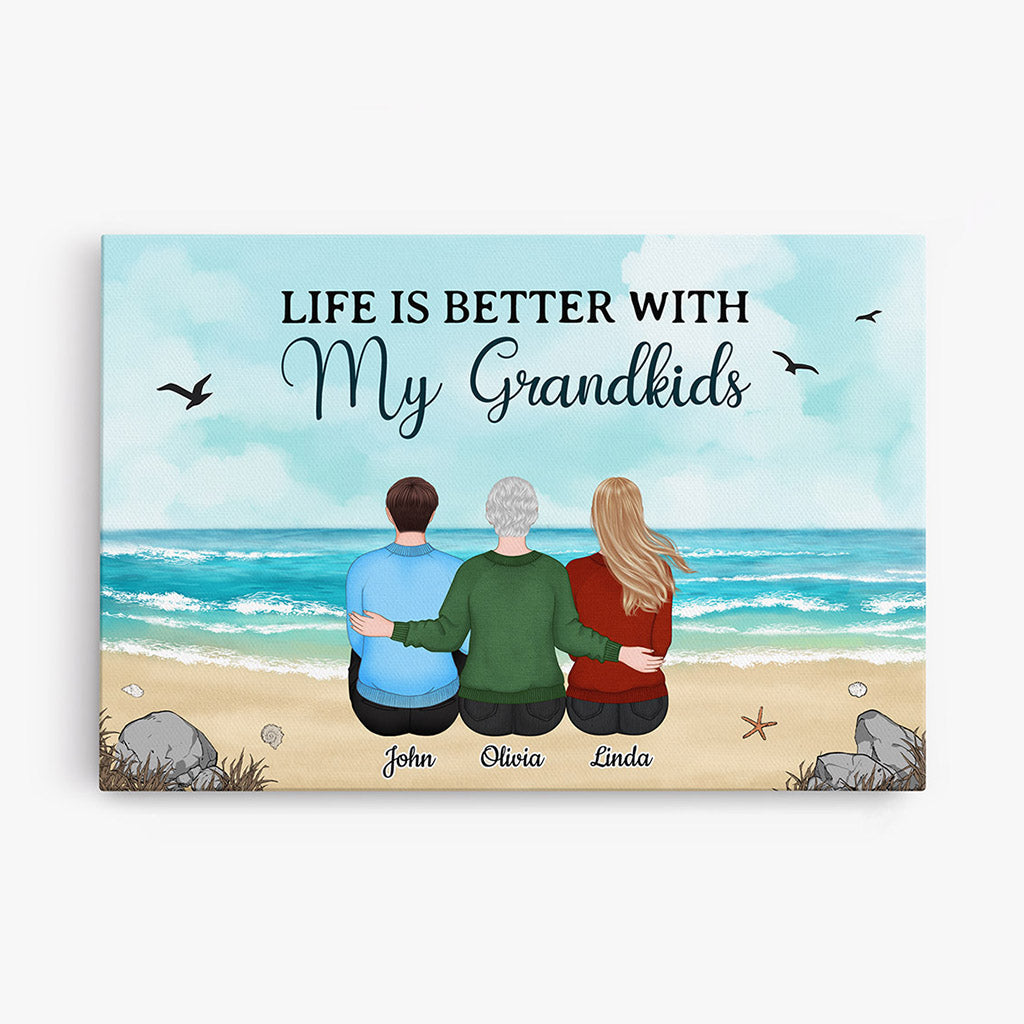 0514CUS1 Personalized Canvas Gifts Grandkids Grandma Grandpa Christmas