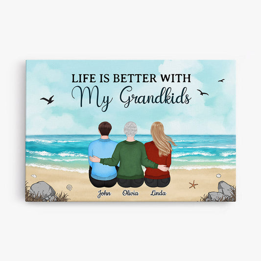 0514CUS1 Personalized Canvas Gifts Grandkids Grandma Grandpa Christmas