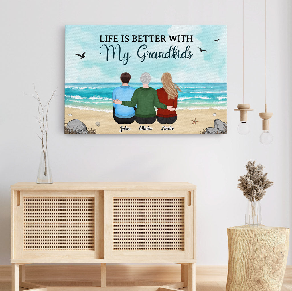 0514CUS3 Personalized Canvas Gifts Grandkids Grandma Grandpa Christmas