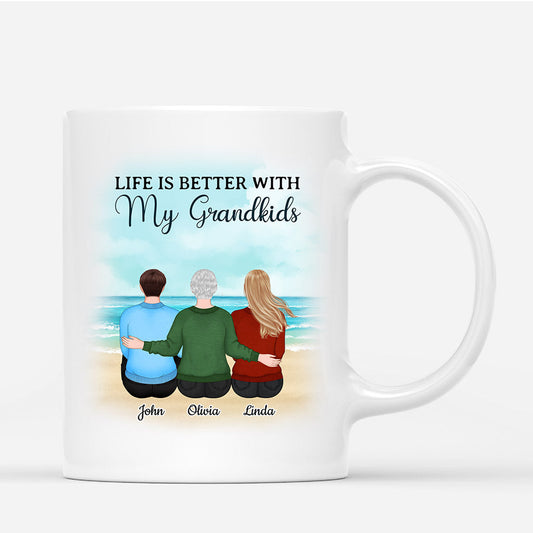 0514MUS1 Personalized Mug Gifts Grandkids Grandma Grandpa Christmas