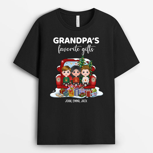 0539AUS2 Personalized T shirts Gifts Grandkids Grandma Grandpa Christmas