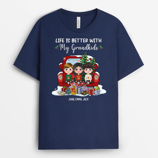 0543AUS1 Personalized T shirts Gifts Grandkids Grandma Grandpa Christmas