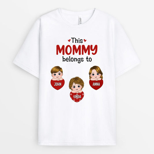 0696AUS1 Personalized T shirts Gifts Hearts Grandma Mom